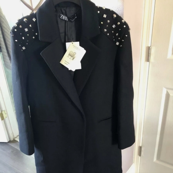 Zara limited edition embellished wool coat new with tags size S - Picture 10 of 11